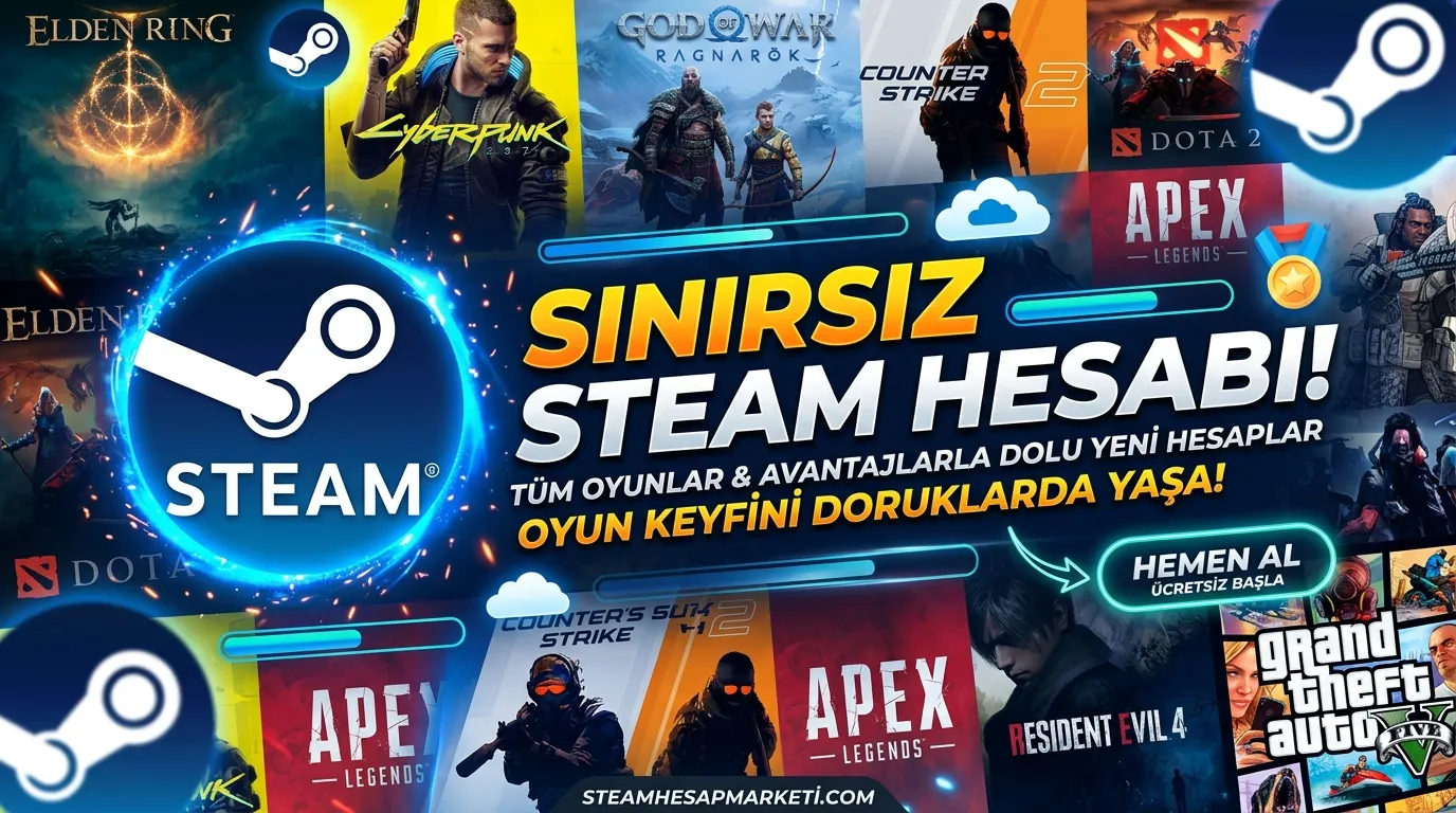🛡️ %100 Garantili Sınırsız Steam Hesapları Veren Site| Oyun Keyfini Katla! 💎